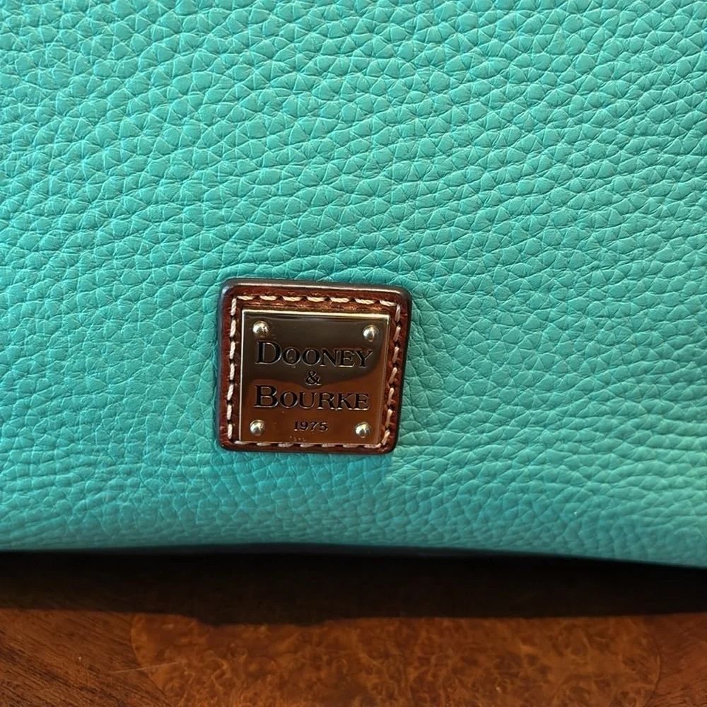 Dooney Bourke Bright mint satchel Crossbody /Shoulder bag Leather/brown trim